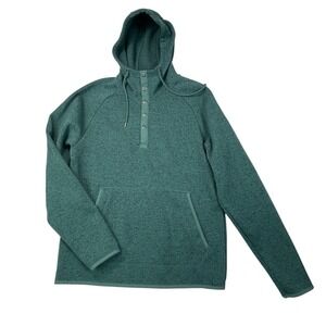 Ascend Teal Green Knitted Long Sleeve Hoodie Sweatshirt Size Medium